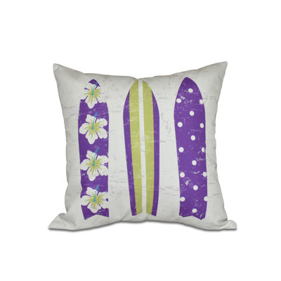 Surf, Sand, & Sea Outdoor Reversible Throw Pillow