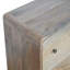 Commode courbée en chêne-ish, 3 tiroirs, pieds nordiques, brun clair-1742295984