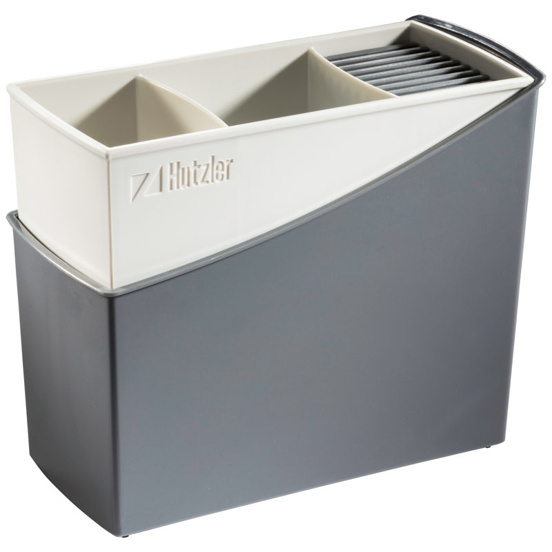 Plastic Rectangle Flatware Caddy, Grey