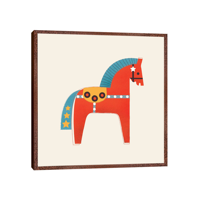 Christmas Horse 1 Piece Wall Art on Canvas, 93.98 cm H x 93.98 cm W, Classic Wood Framed