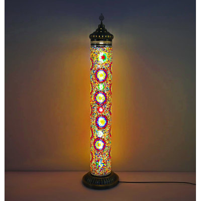 Turkish Mosaic Stained Glass Cylinder Floor Lamp