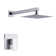 Single Handle Square 1 -Spray Shower Faucet 1.8 GPM With 15 In. Shower Arm And Pressure Balance