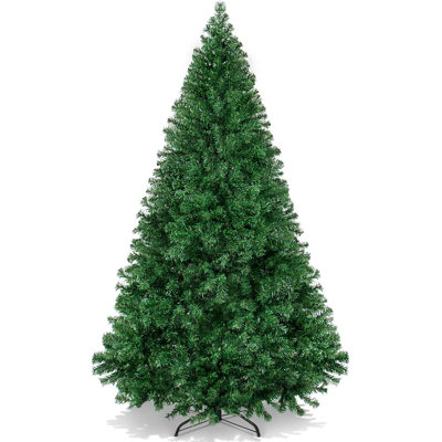 Arbre de Noël artificiel 6 pi, conception à charnières non éclairée de qualité supérieure avec branches denses, décor de Noël réaliste, assemblage facile et base en métal, vert