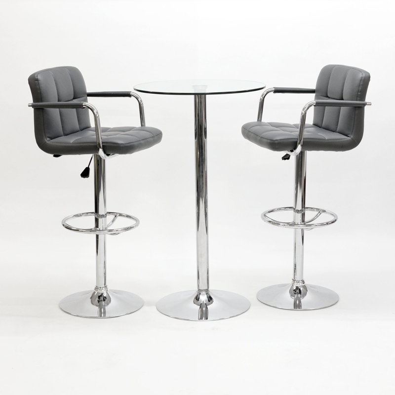 Dexter Glass Dining Set, Grey