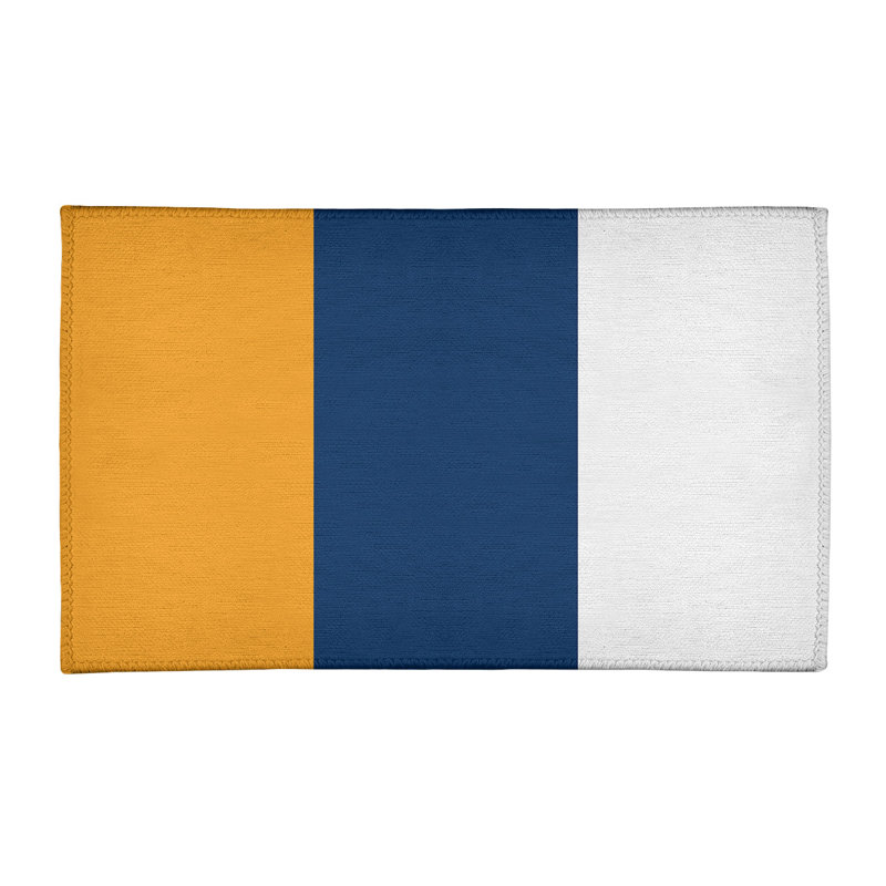 Tapis rayé doré / bleu marine, Rectangle 9 pi x 12 pi