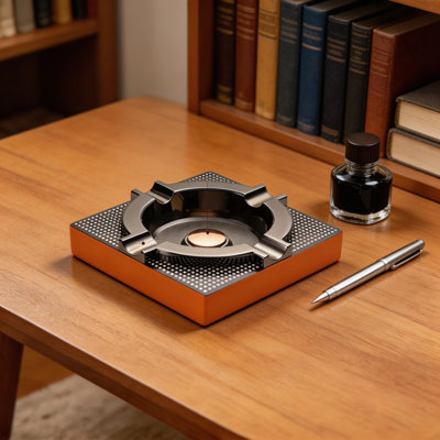 Cendrier cigare en alliage de luxe, robuste et durable, un ornement de bureau pratique et élégant, un cadeau de bon goût et sophistiqué pour les hommes.