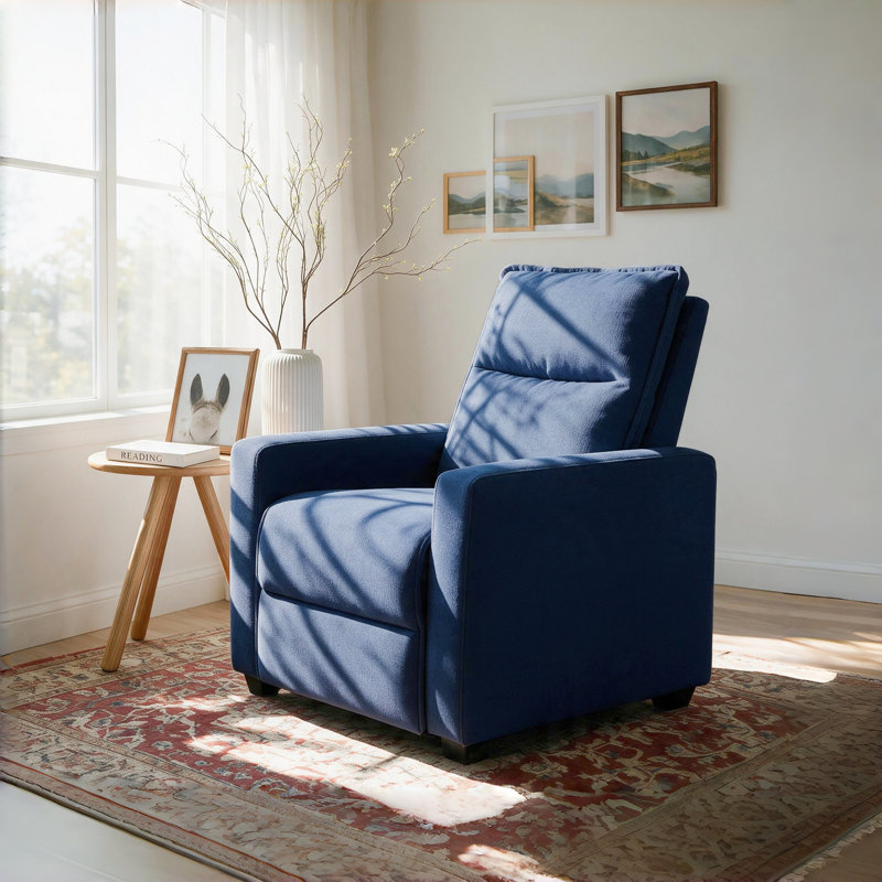 Upholstered Recliner, Bleu