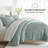7-Piece Reversible Bedding Bundle - Solid Comforter and Patterned Sheet Set-99311804-99311805