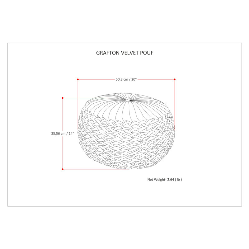 Grafton Luxurious Dark Blue Velvet Tufted Round Pouf