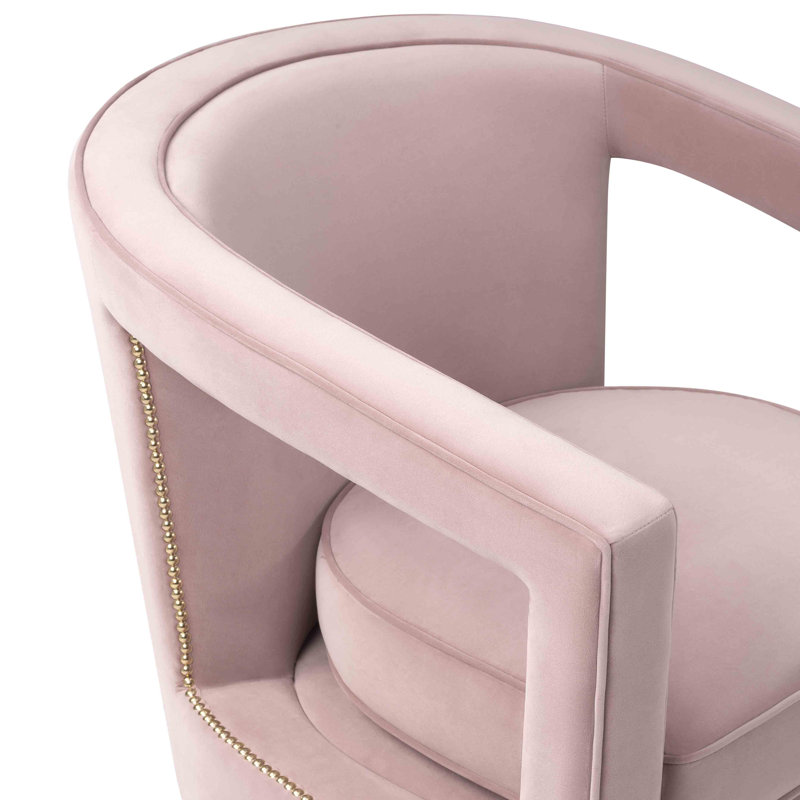 Chaise longue pivotante en velours de 30,51 po Fitz, Mauve