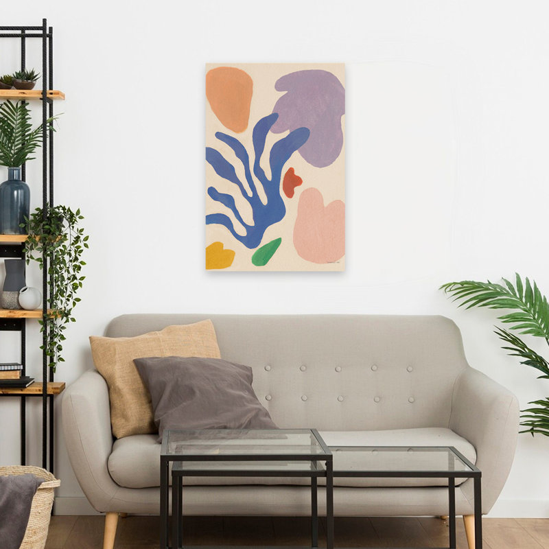 Abstrait et beige en hommage à l'art chaud Matisse, H 24 po x l 16 po