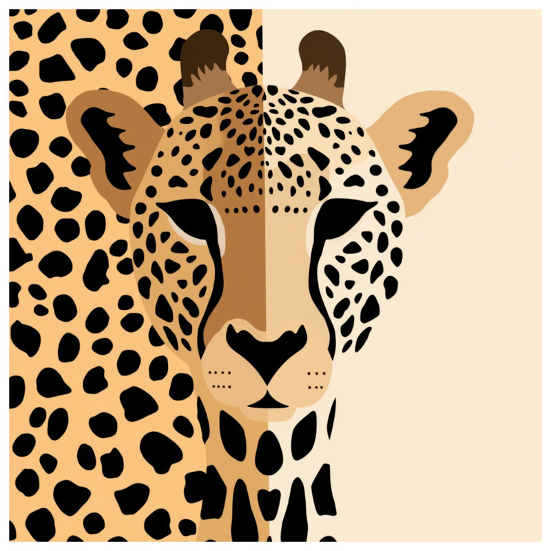 Édredon guépard Illustration Art, Simple extra long
