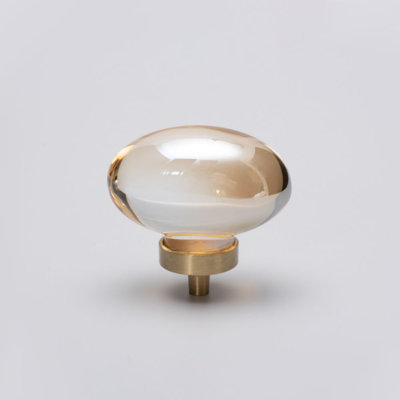 Poignée ovale en verre 1 3/4 po