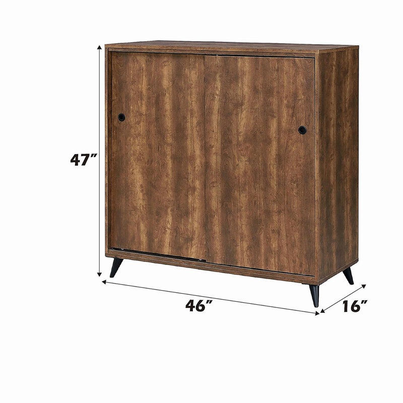 Oak Finish Shoe Cabinet