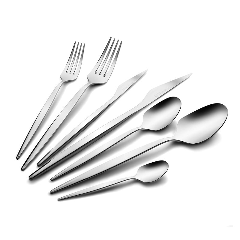 Karaca Thor 84 Piece 316+ Stainless Steel Cutlery Set for 12 People, Silver