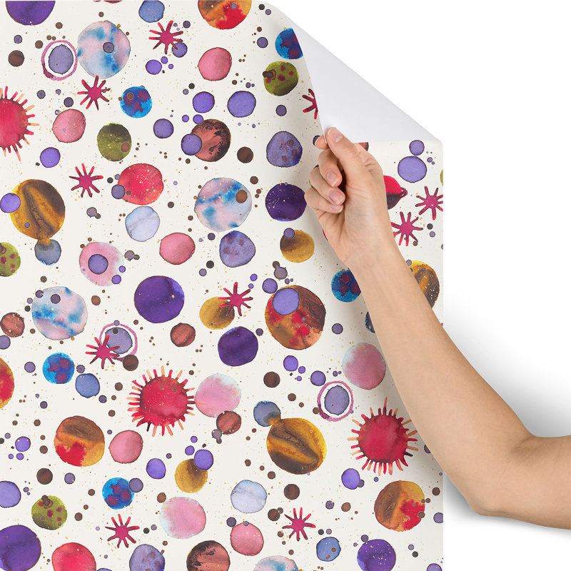 Panneau de papier peint noir et colle 10 pi x l 24 po ninola design cosmiques, L 10 po x l 24 po