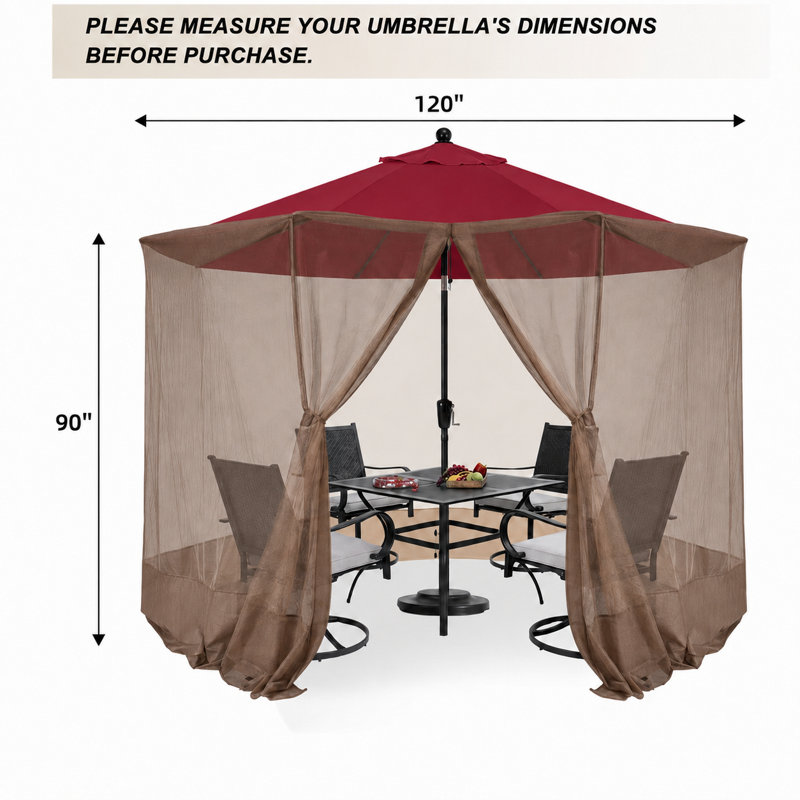 Moustiquaire Parasol avec cordon réglable et fermeture à glissière