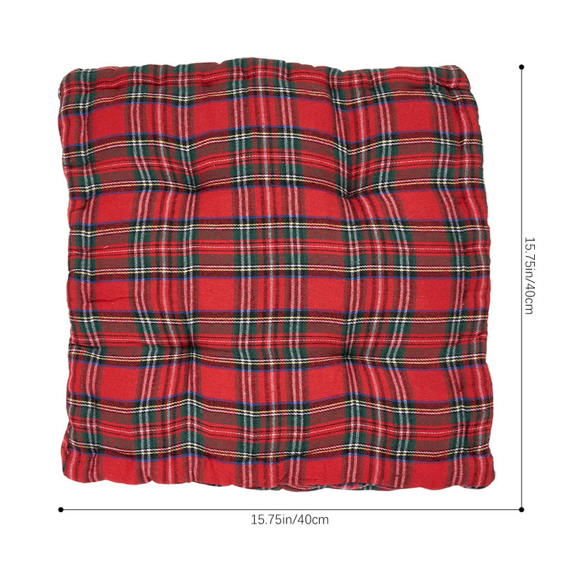 Checkered Chair Cushion with PP Cotton Filling
