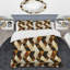 Ensemble de housse de couette moderne à motif de triangles brun et beige I-109156852