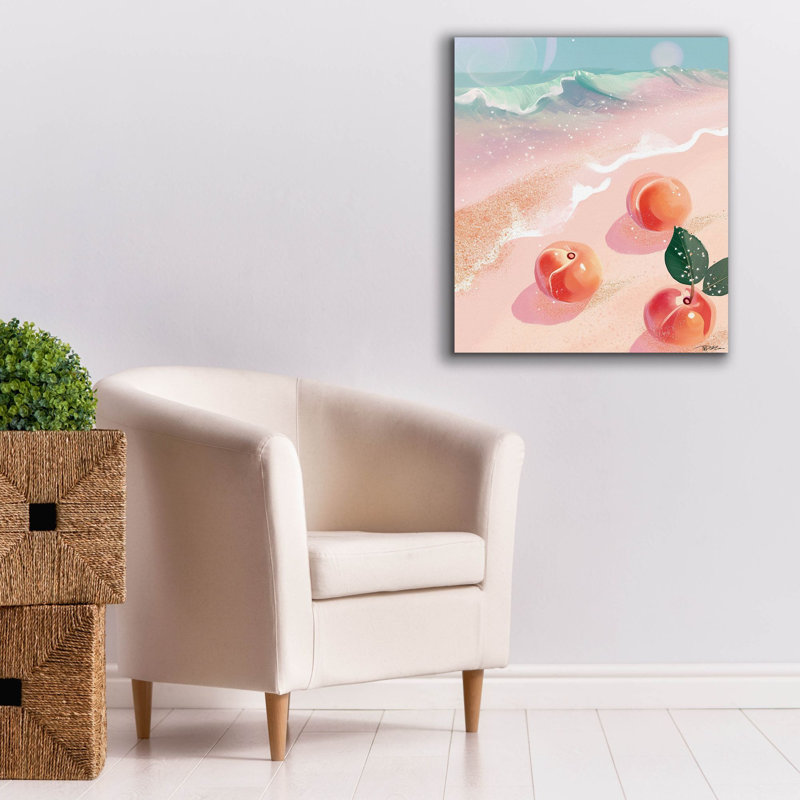 Art mural sur toile Highland Dunes «Peaches On The Beach» par Momart, H 30 po x l 26 po x P 1,5 po