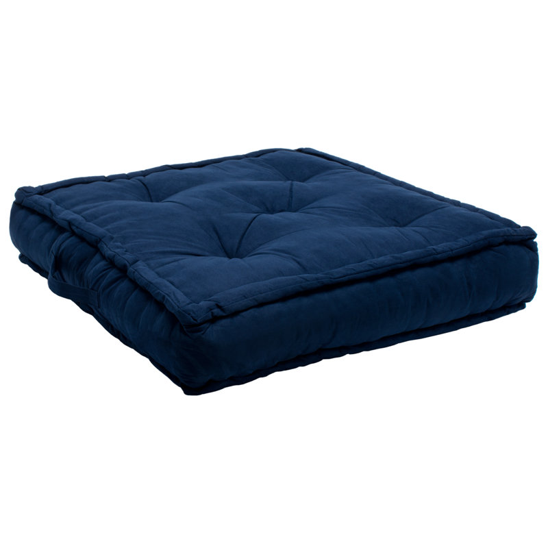 Gardenia Floor Pillow, Navy, 25" H x 25" W