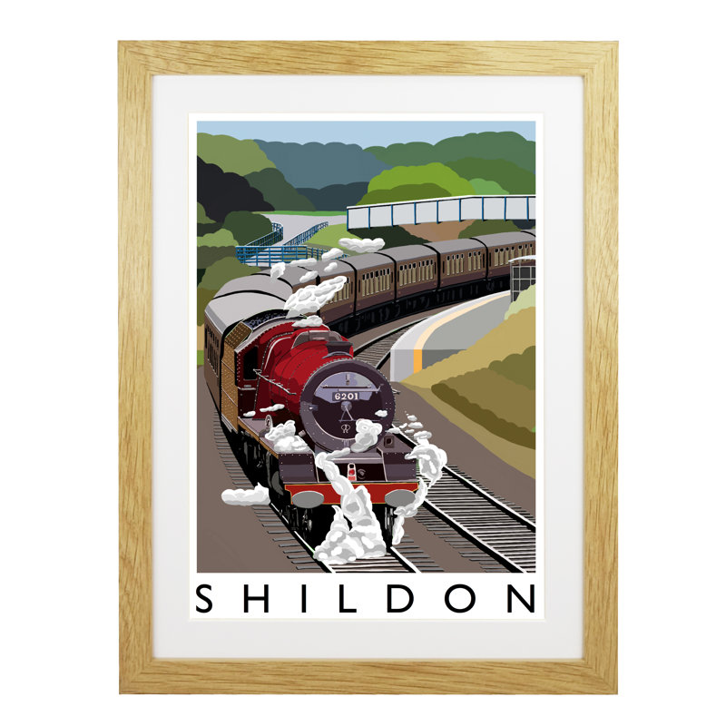 'Shildon' by Richard O'Neil - Print, 43.5 cm H x 33.5 cm W x 2.2 cm D, Oak Wood Frame
