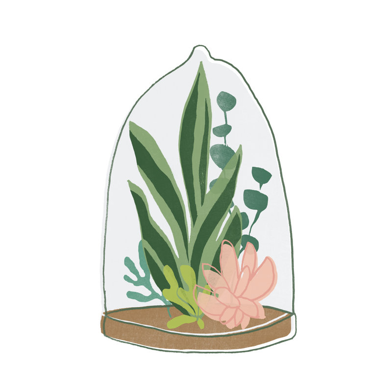 Terrarium Cameo VII by June Erica Vess - Painting, 30cm H x 20cm W, Black Floater Framed
