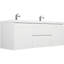 Meuble-lavabo flottant 60 po avec lavabo, meuble-lavabo mural moderne 60 po avec lavabo à surface solide et deux tiroirs à fermeture en douceur