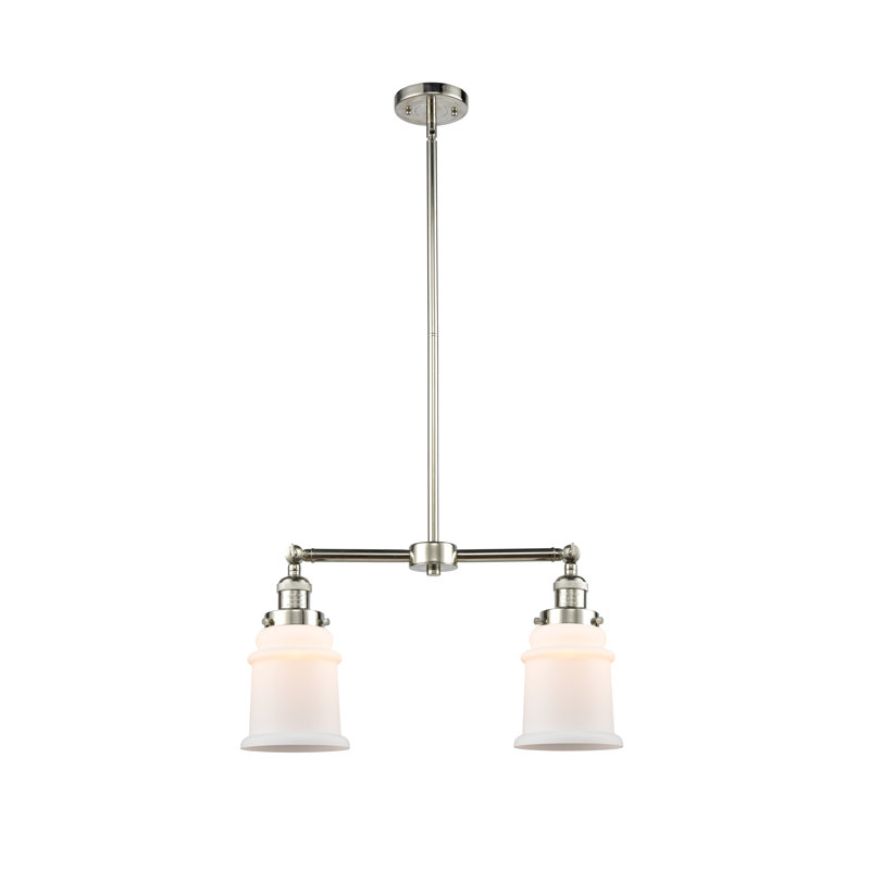 Galaviz 2 - Light Kitchen Island Pendant, No Bulb Included, Polished Nickel, Matte White Cased