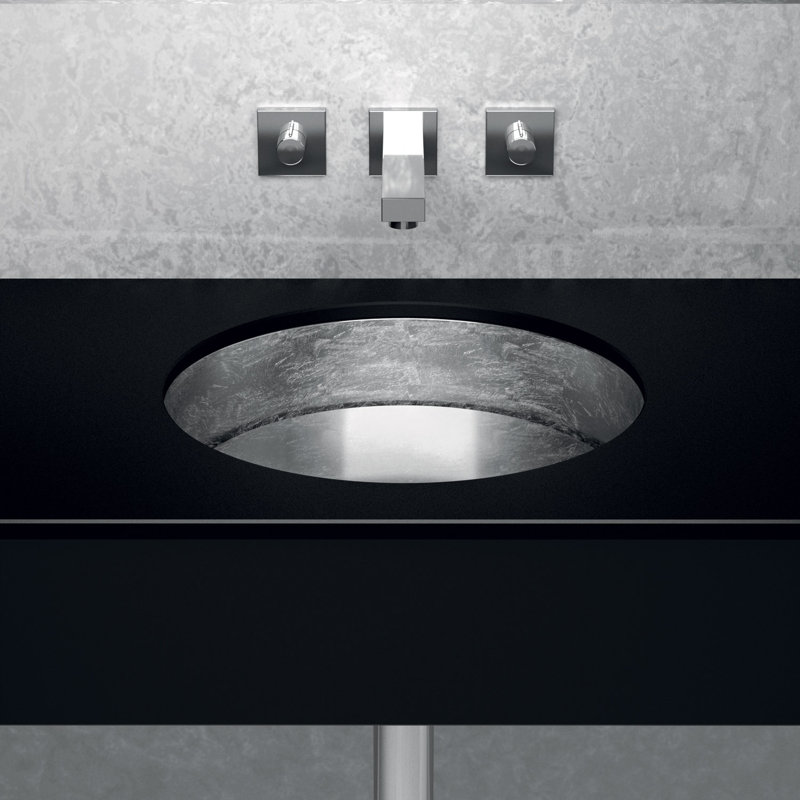 Rho 16.1'' L Bathroom Sink, Silver Leaf