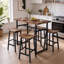 Ensemble de salle à manger 5 pièces de style vintage en PVC avec 4 chaises assorties – Solution de repas complète, fini PVC vintage-1464259781