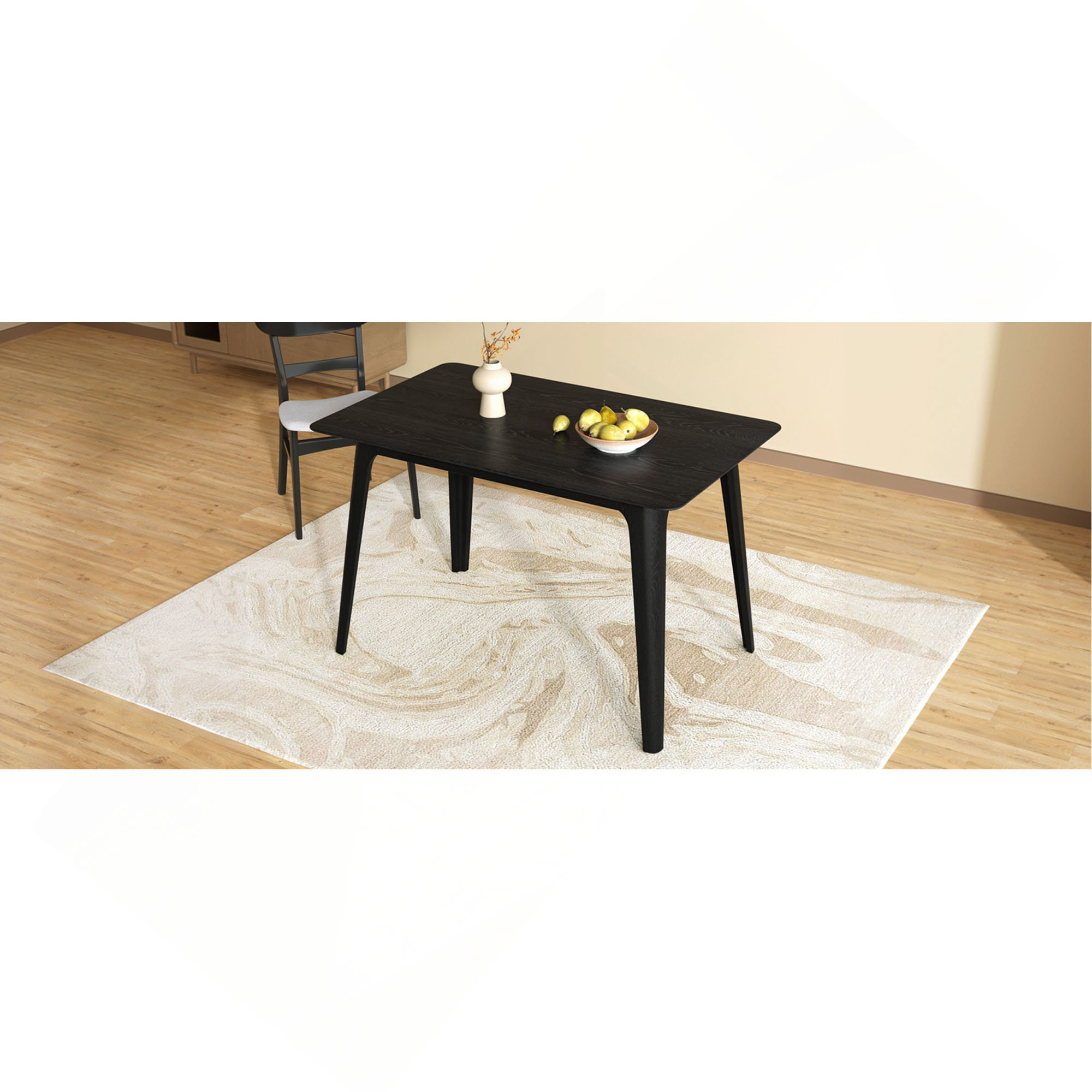 George Oliver Dining Table Solid Wood Legs, Black | Wayfair