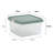 Wham Clip 5x 9L Square Plastic Storage Boxes with Secure Clip Lock Lids. L:29 x W:29 x H:15.5cm Clear/Green Milieu/Stone-107097844