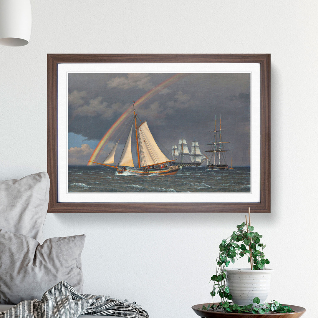 Rainbow at Sea by Christoffer Wilhelm Eckersberg - Framed Print