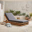Méridiennes de patio en bois avec coussin