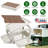 Folding Storage Bin Camping Collapsible Organizer Box Stackable Grocery Container Shelf Baskets with Cutting Board Top Lid 4 Side Lockable Doors Wheel