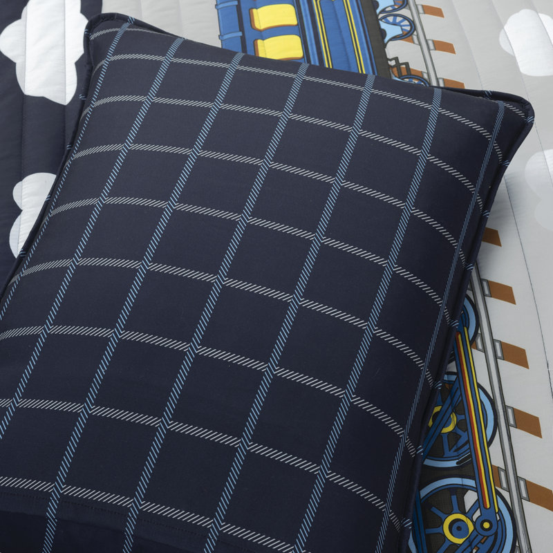 Steam Train Quilt Set, Courtepointe grand lit + 2 taies d'oreiller standa
