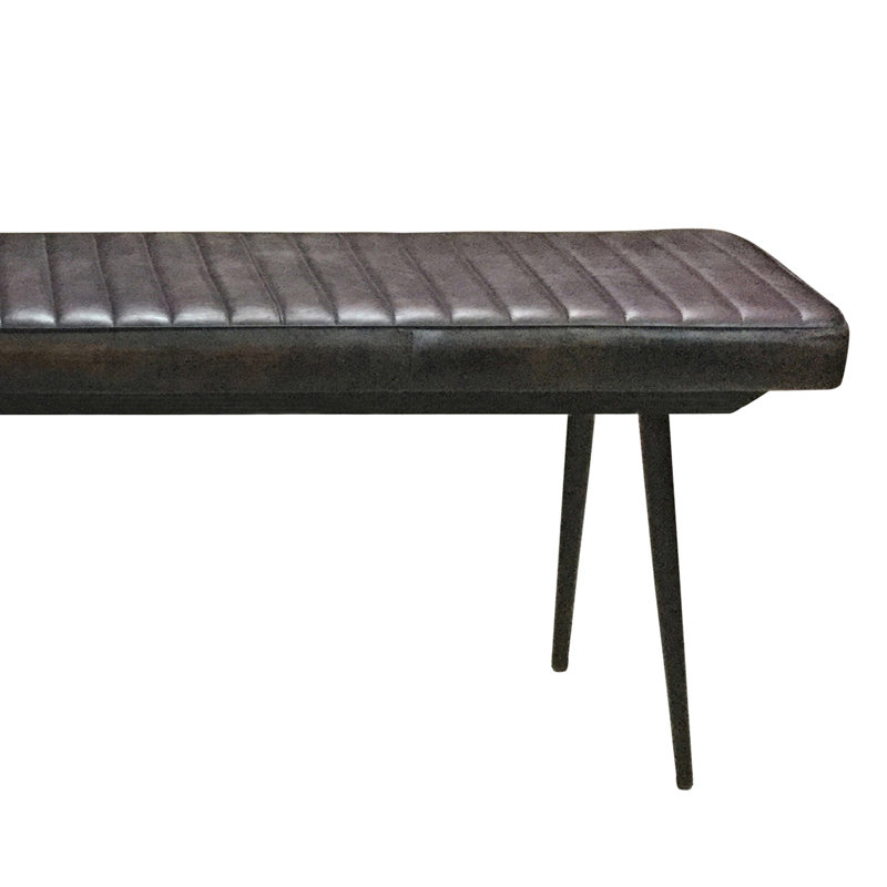 Eloise Genuine Leather Upholstered Bench, Espresso