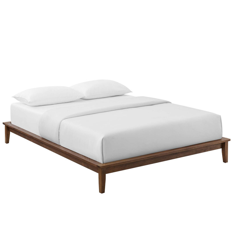Modway Lodge Wood Platform Bed Frame, Walnut, Full