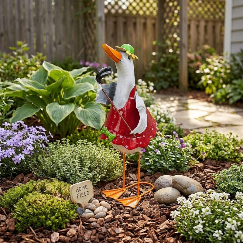 Tin Garden Statue, Red