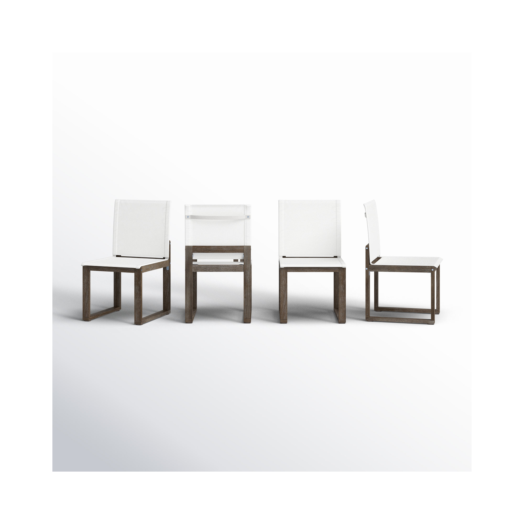 Harmond Wood Premium All-Weather Wicker Outdoor Dining Side Chair, Gray