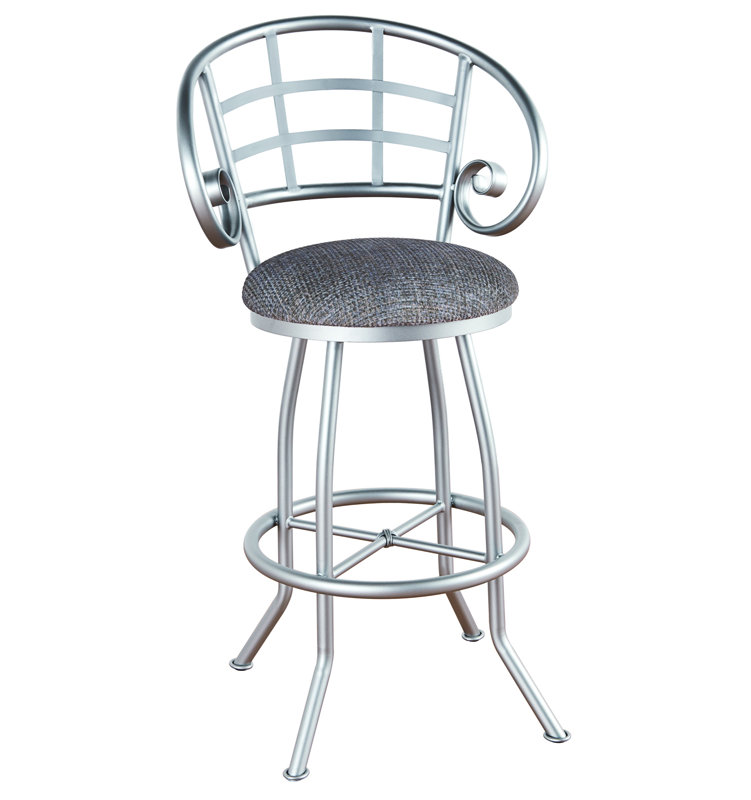 Comptoir pivotant, bar et très grand tabouret Alderman, Gris silex, Noir Ford, Très haute (assise de 34 po de hauteur)