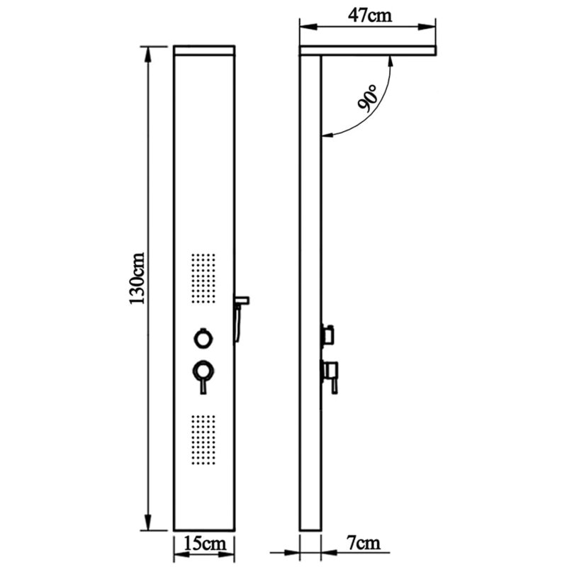 Laga Shower Tower Panel, Matte White