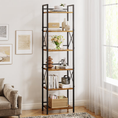 Santana 57.9" H X 18.5" W Standard 5-shelf Storage Etagere Bookcase