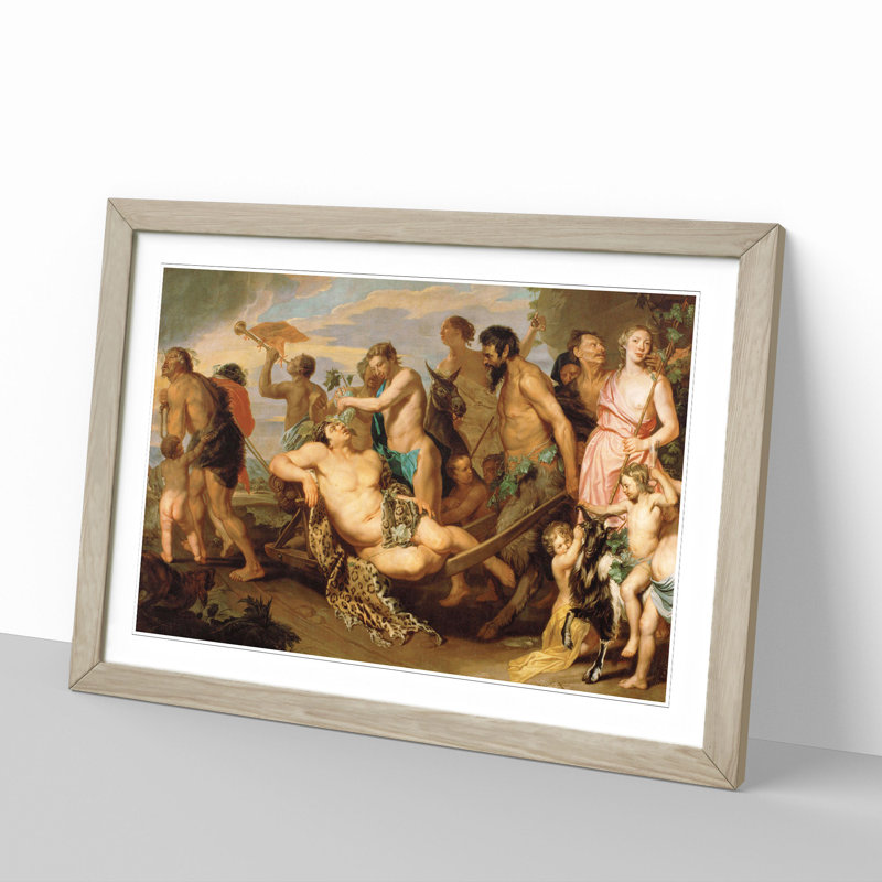 The Triumph of Bacchus by Peter Paul Rubens - Picture Frame Painting on MDF, 27cm H x 36cm W x 2cm D, Oak Framed