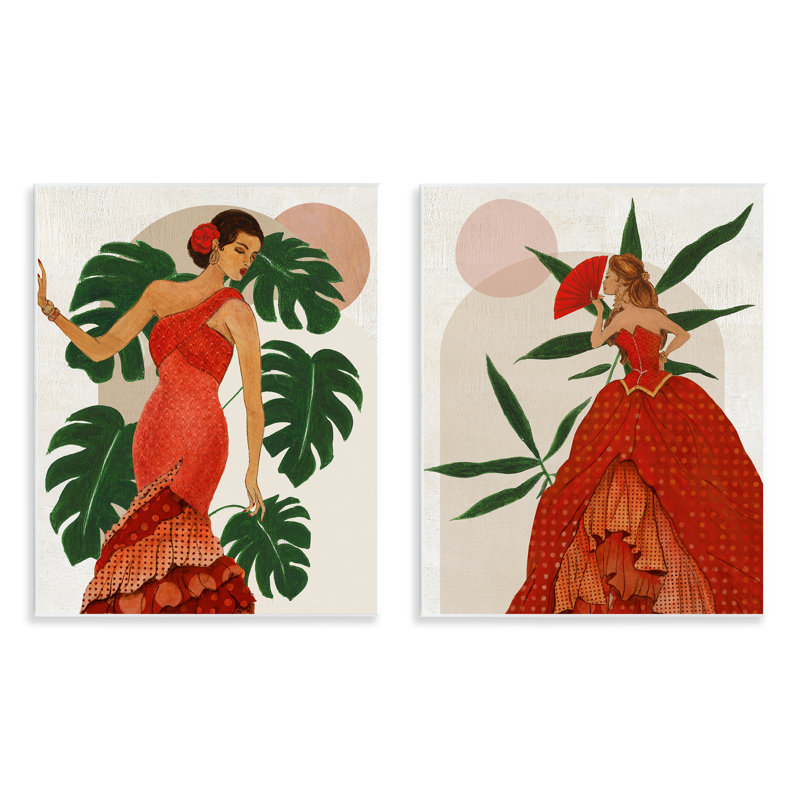  «Tropical Fashionistas in Red», art mural par Janet Tava