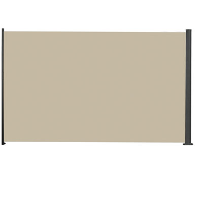 Auvent rétractable pour écran latéral, résistant aux rayons UV, imperméable et protecteur pour patio, jardin, balcon (gris foncé), 118 po x 63 po, beige
