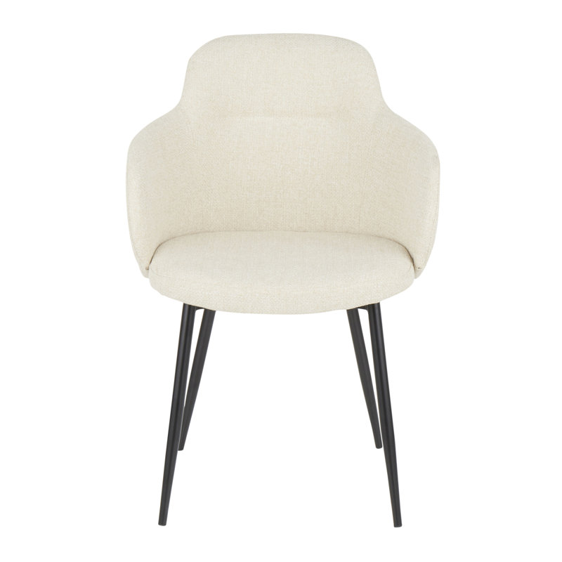 Chaise Boyne en métal noir et tissu crème par Lumisource, Crème