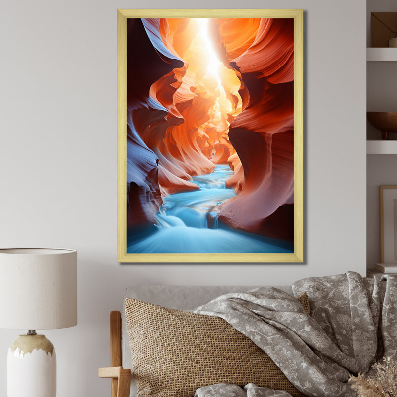 Canyon, éternelle étreinte III - Paysage et nature, art mural dans le salon, H 40 po x l 30 po x P 1,5 po, Encadrement doré