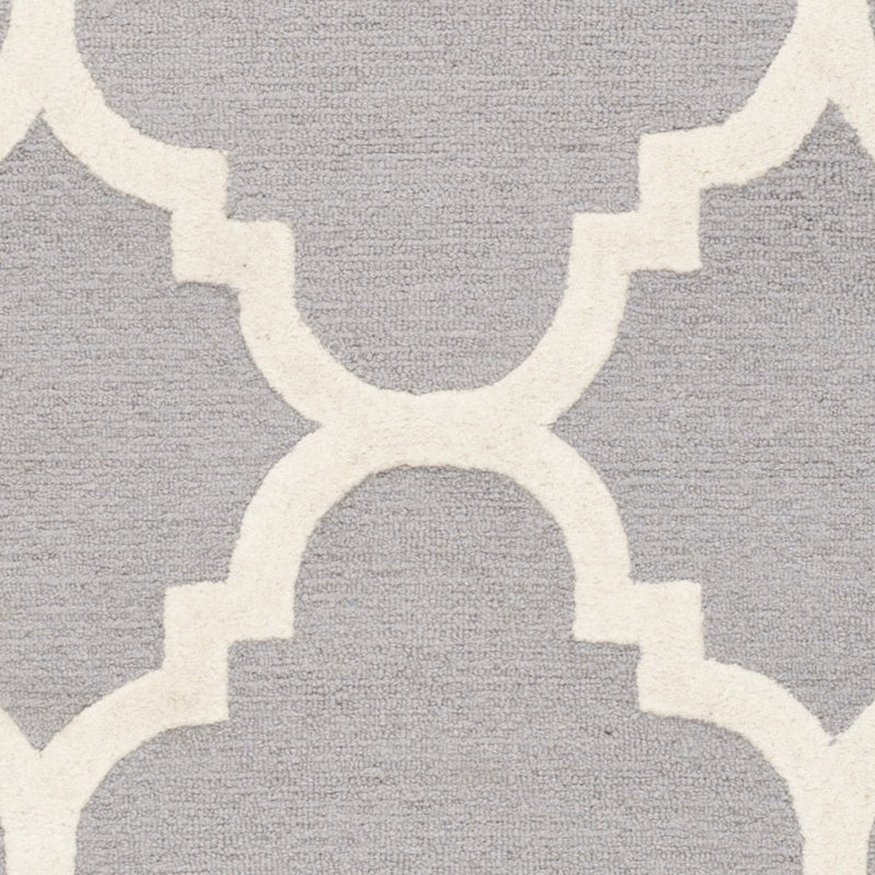 Cannen Geometric Silver Area Rug, Square 4'